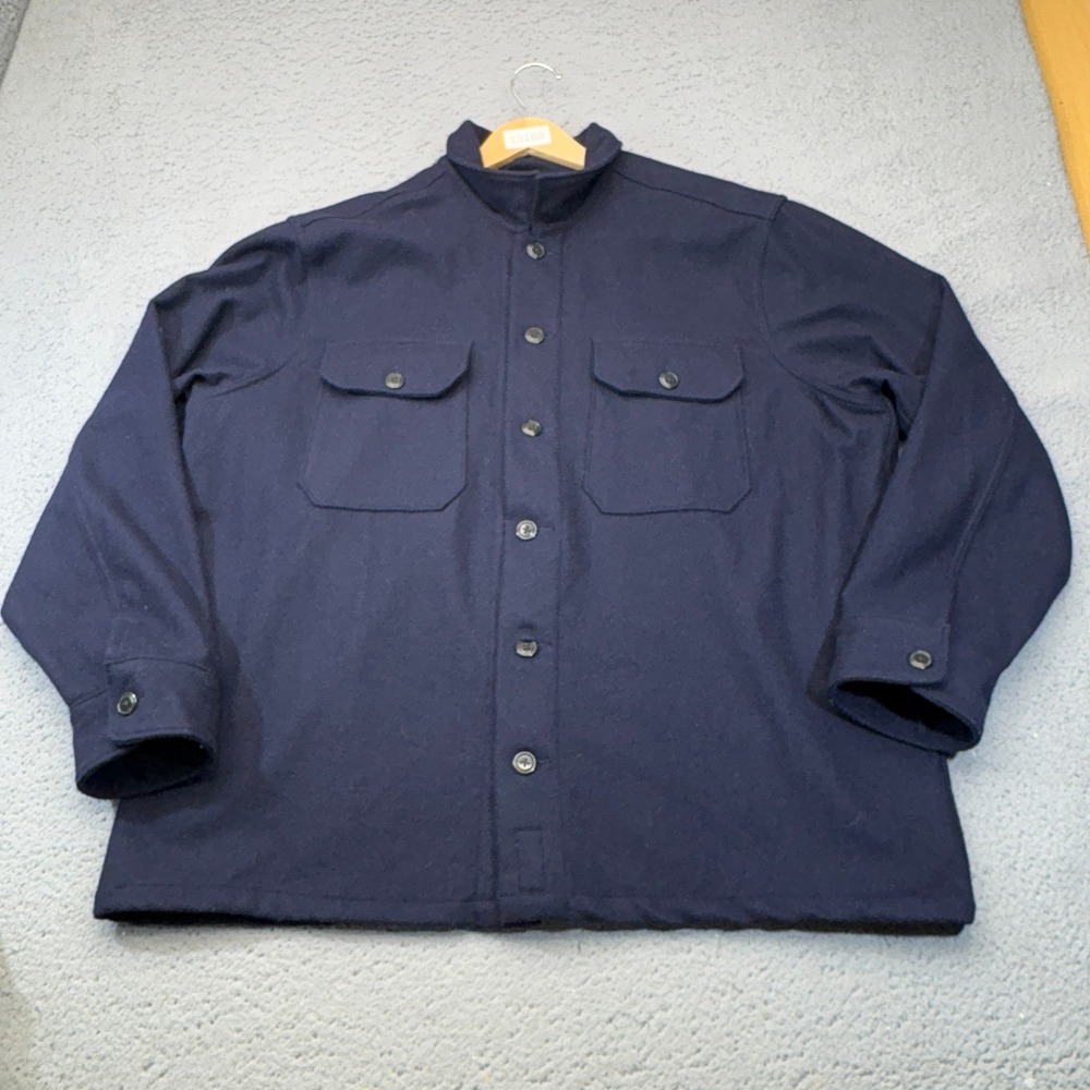 Polo Denim & Supply Ralph Lauren CPO Shirt Mens XXL Navy Blue Wool Blend Jacket